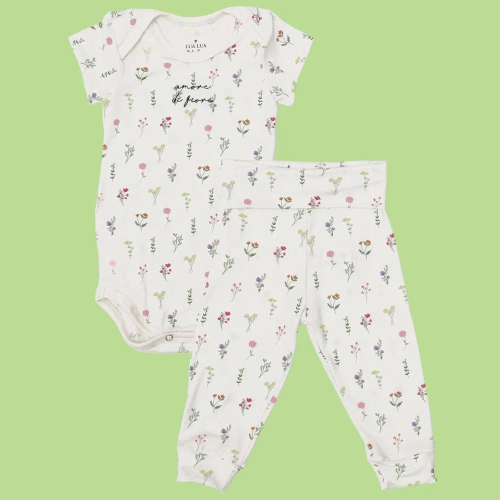 Pijama Manga Curta e Calça Baby Di Fiori Lua Luá 100.1402.82