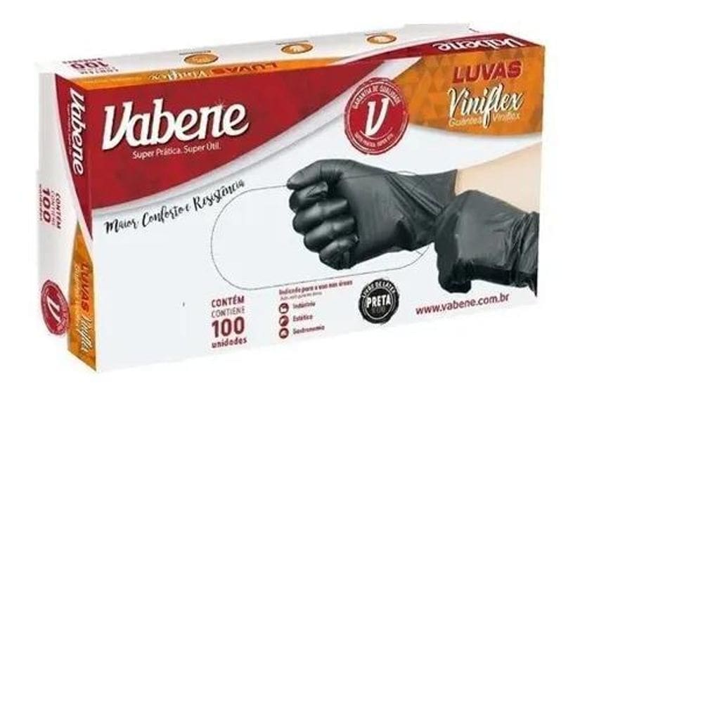 Luva Viniflex Preta Tamanho M 100 Unidades