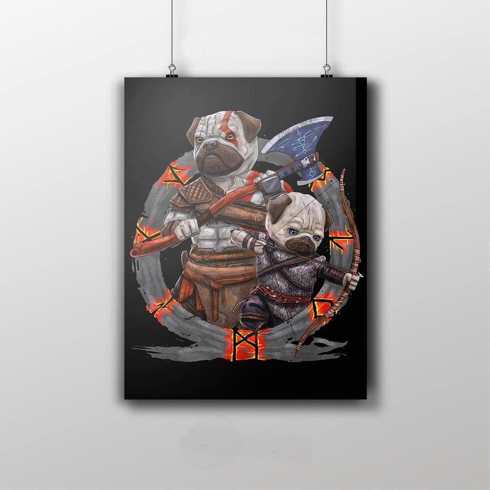Placa Decorativa Pug Of War - God Of War Temática