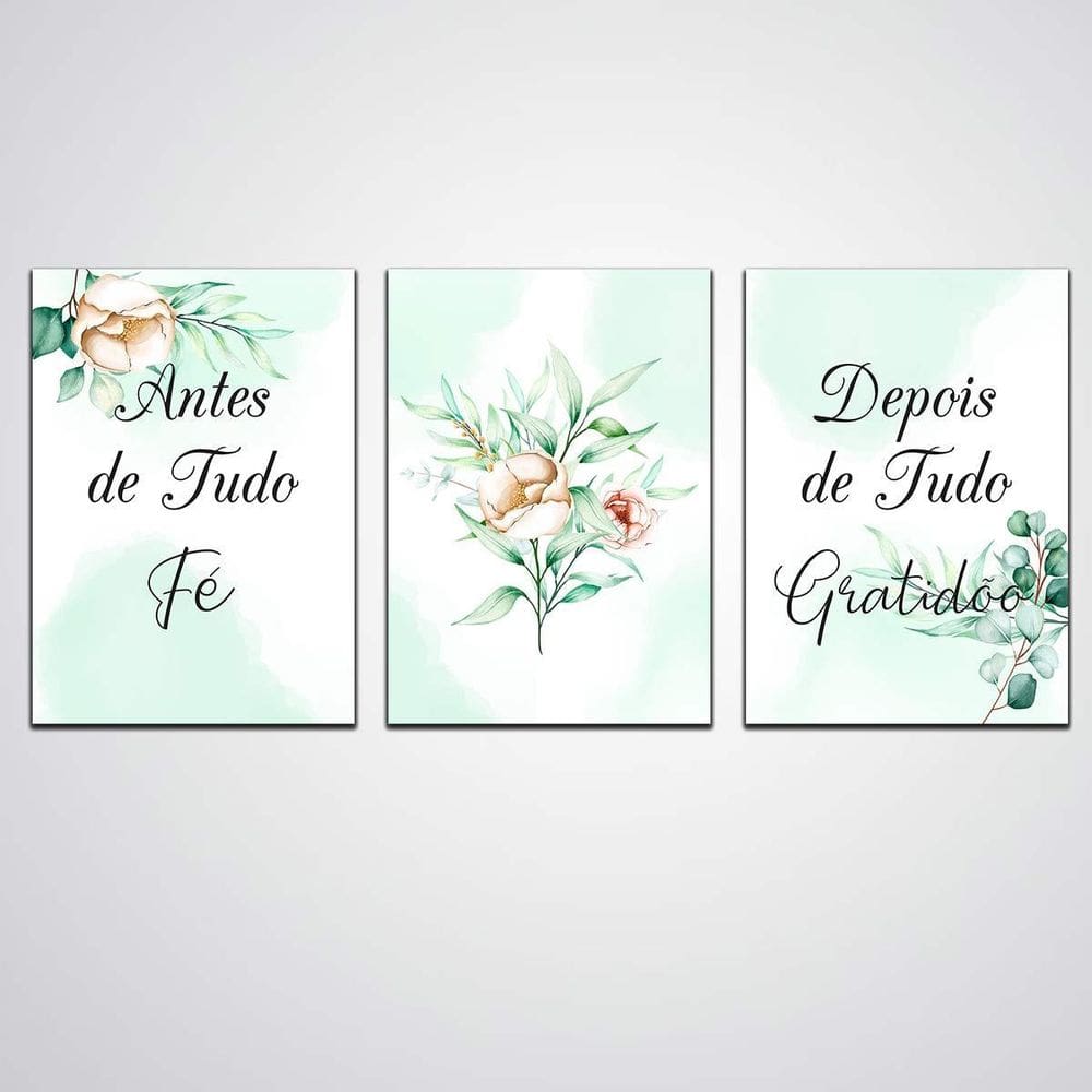 Quadro Decorativo Antes De Tudo Fé Depois De Tudo Gratidão