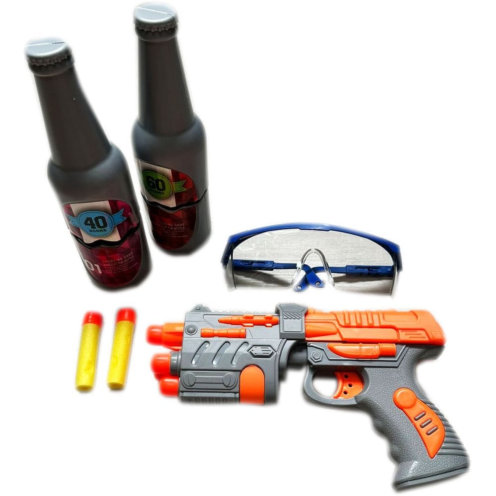 Lança Atira Dardos Bala Espuma Com Alvo Estilo Nerf