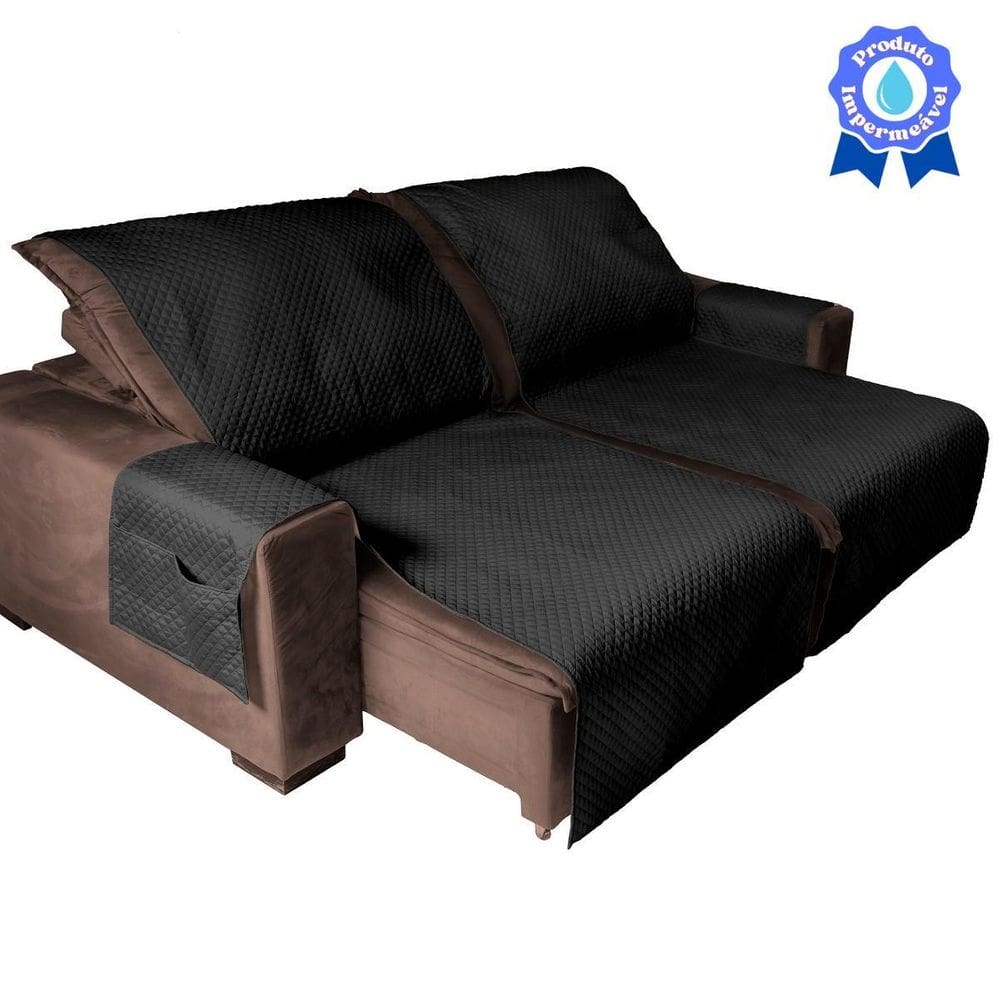 Capa Para Sofá-Cama Modelo Impermeável Preto 1,80M X 2,40M