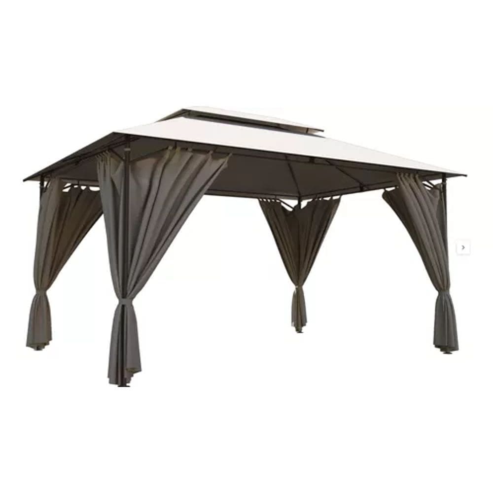 Gazebo Tenda Pergolado De Aço 400x300cm Com Cortinas Outdoor