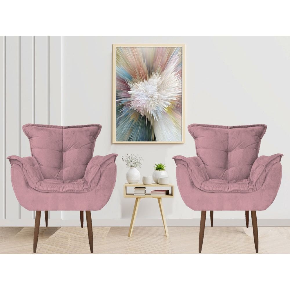 Poltrona Decorativa Parana Para Sala Confortável Rosa