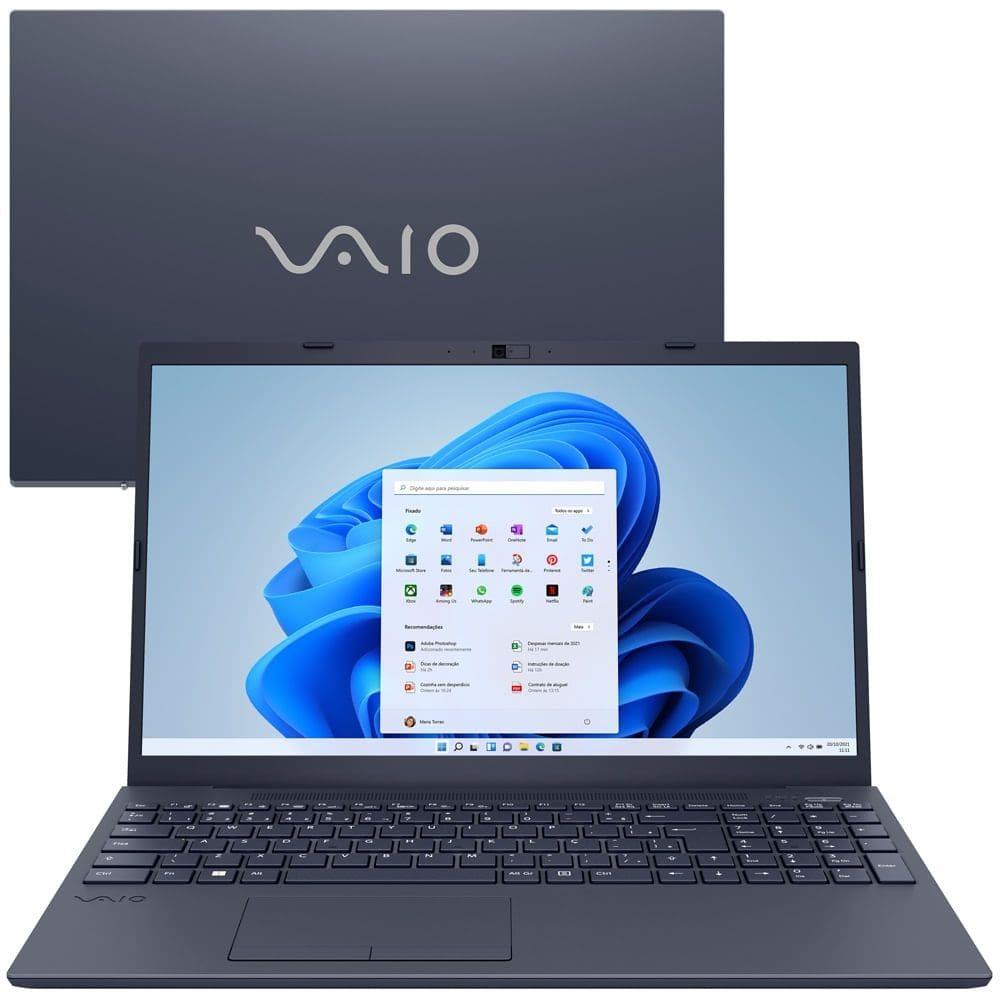 Notebook VAIO FE15 AMD® Ryzen 5-5500U Windows 11 Home 8GB RAM 256GB SSD 15,6`` Full HD - Cinza Grafite