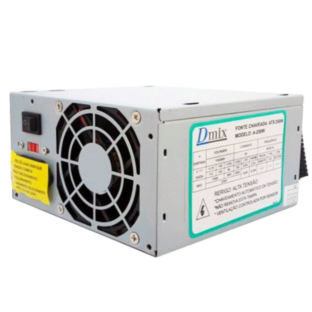 Fonte Dmix 230W 110/220V Vent 80mm ATX CPU SATA