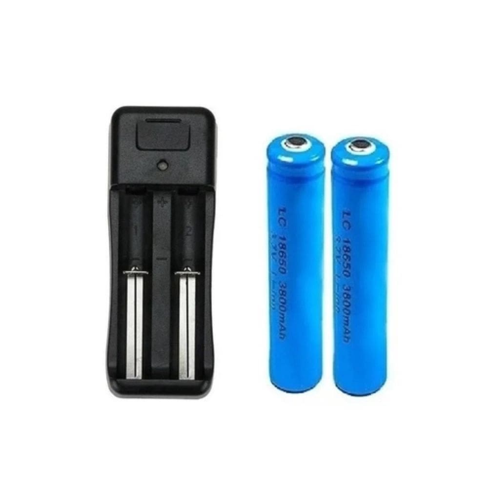 Carregador Regulável Bivolt + 2 Bateria 18650 3.7V / 4.2V
