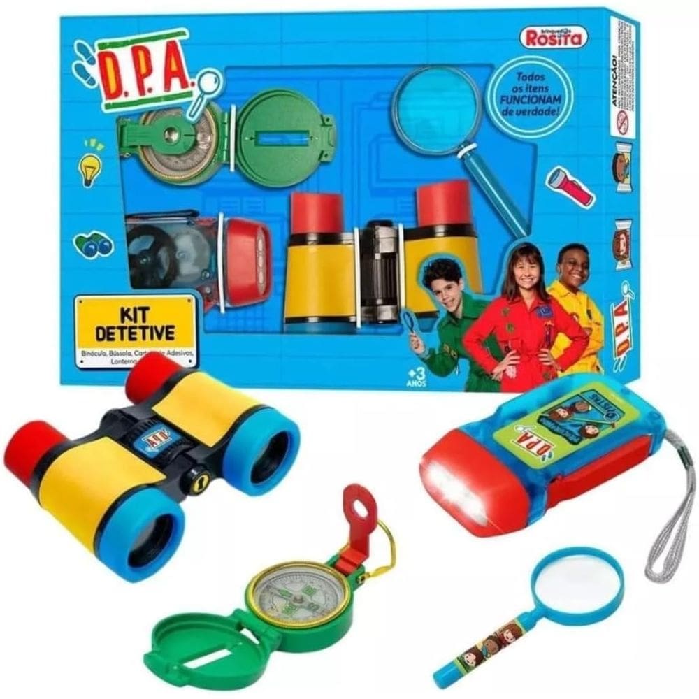Kit Detetive do Prédio Azul Brinquedo Educativo Para Brincar de Faz de Conta