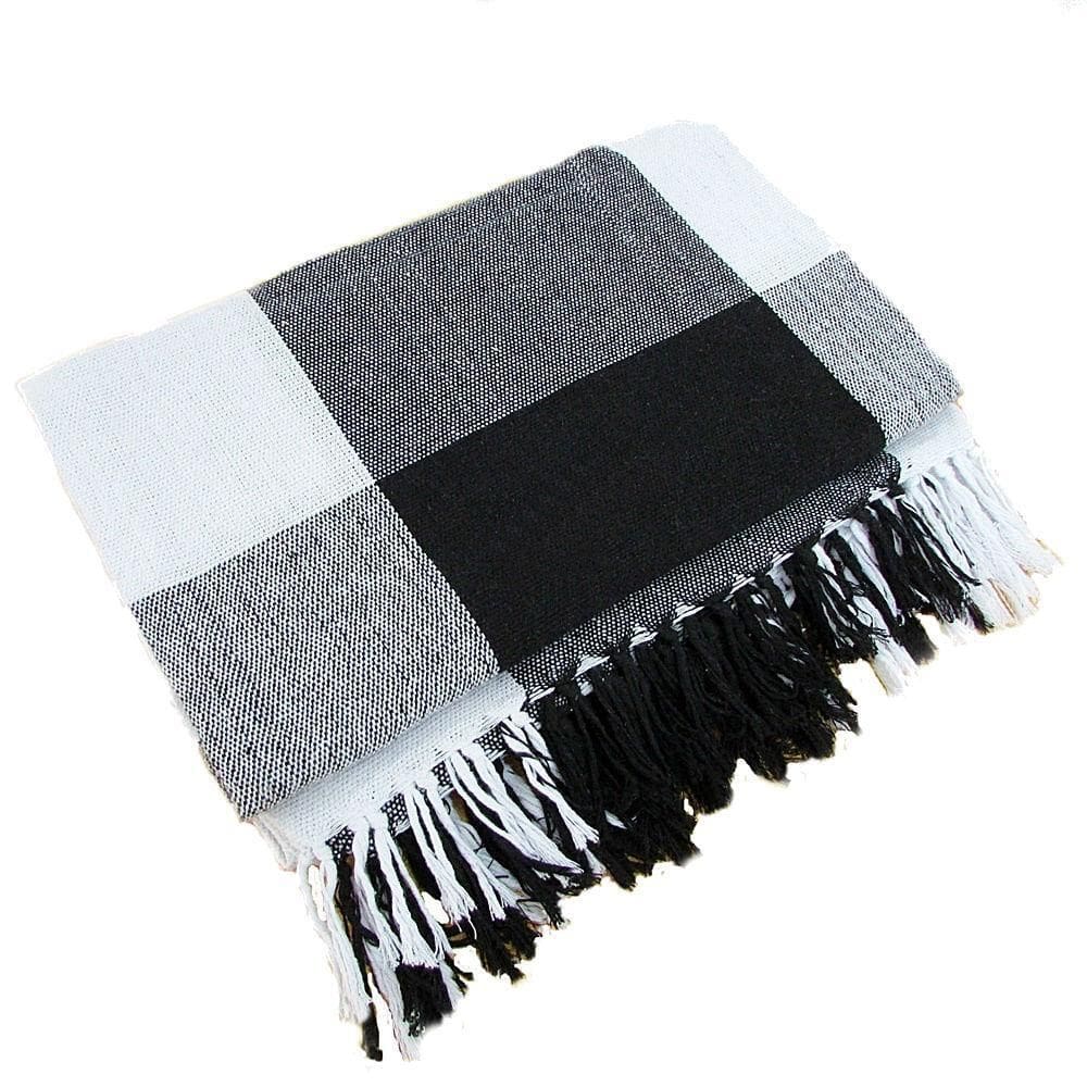 Manta Para Sofá Tipo Capa De Sofá 2,40X1,80 Preto Xadrez