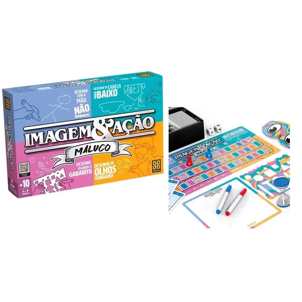 Jogo de Tabuleiro Imagem & Ação Maluco - Grow