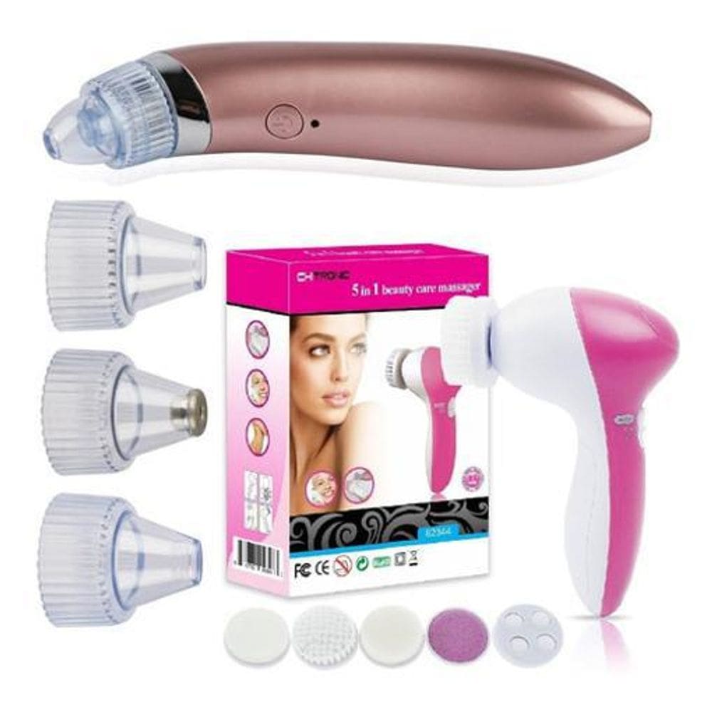 Kit Extrator De Cravos Dermabrasão E Escova Facial Elétrica