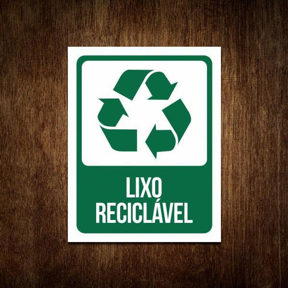 Placa De Sinalização - Lixo Reciclável