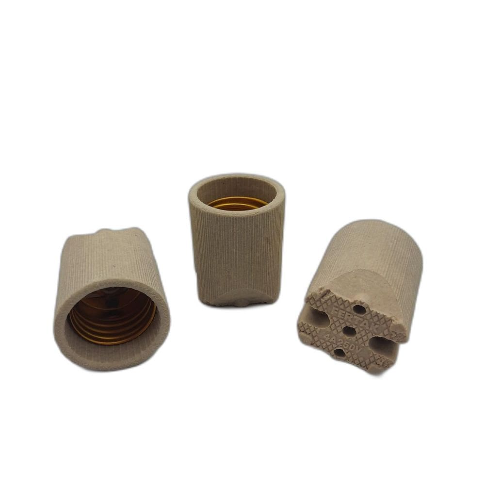 60X Bocal Porcelana Soquete Louça E27 - Fertak - 8211