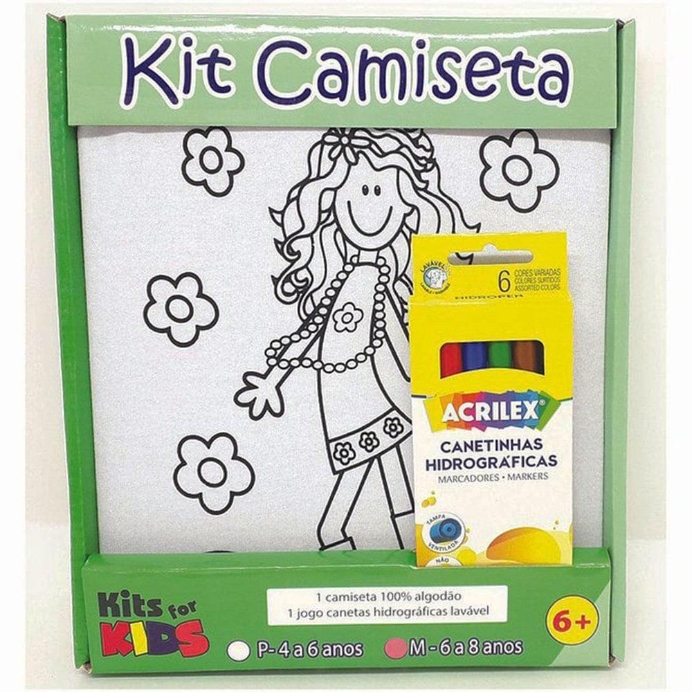 Kit Pintura Em Camiseta Menina Tamanho M De 6 A 8 Anos