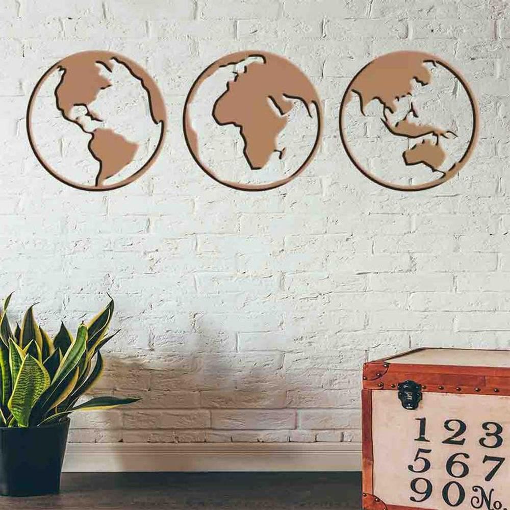 Quadro Mandala Decorativo Mapa Mundi Vazado - Mdf 3Mm 002