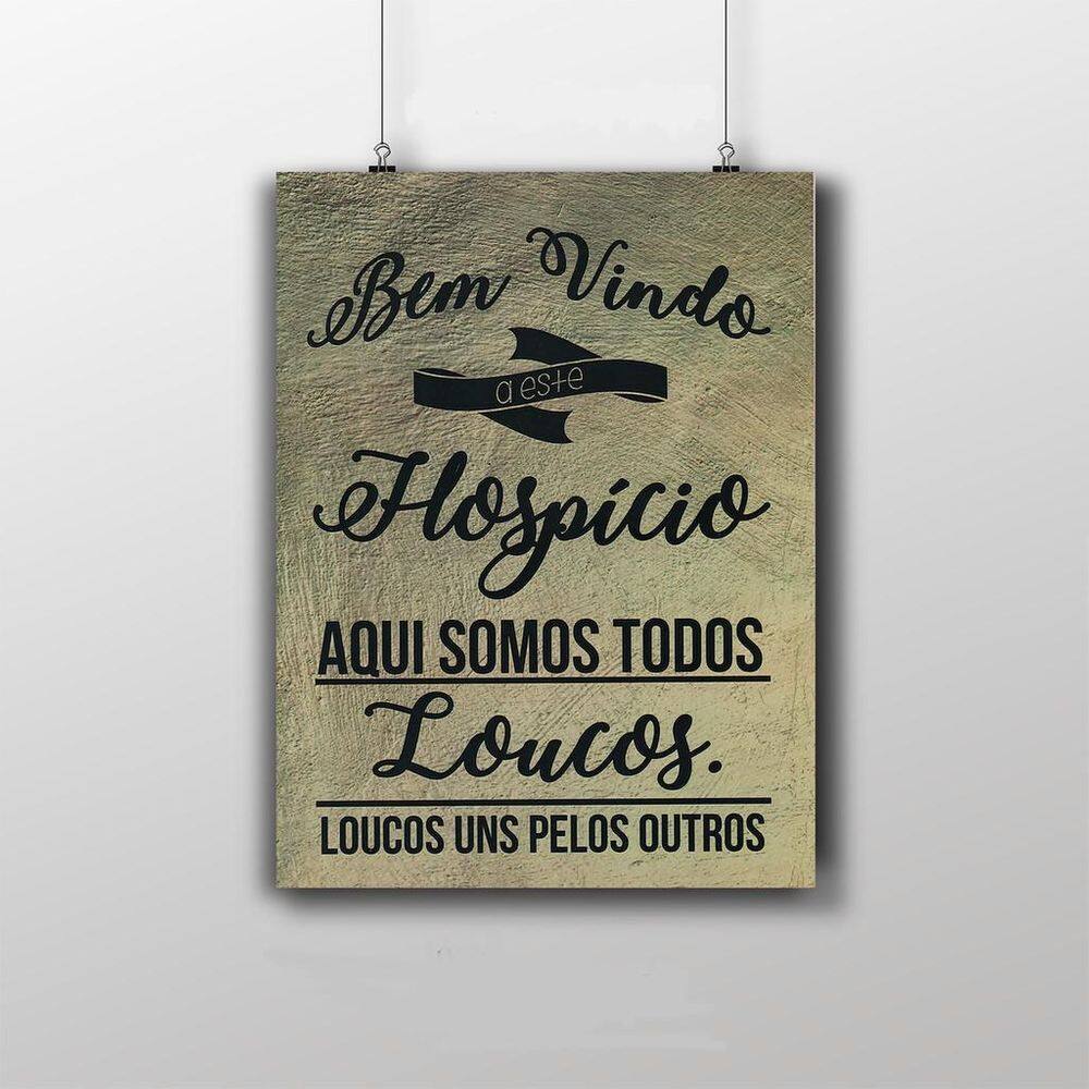 Placa Decorativa Frase "Somos todos loucos" 20X30Cm