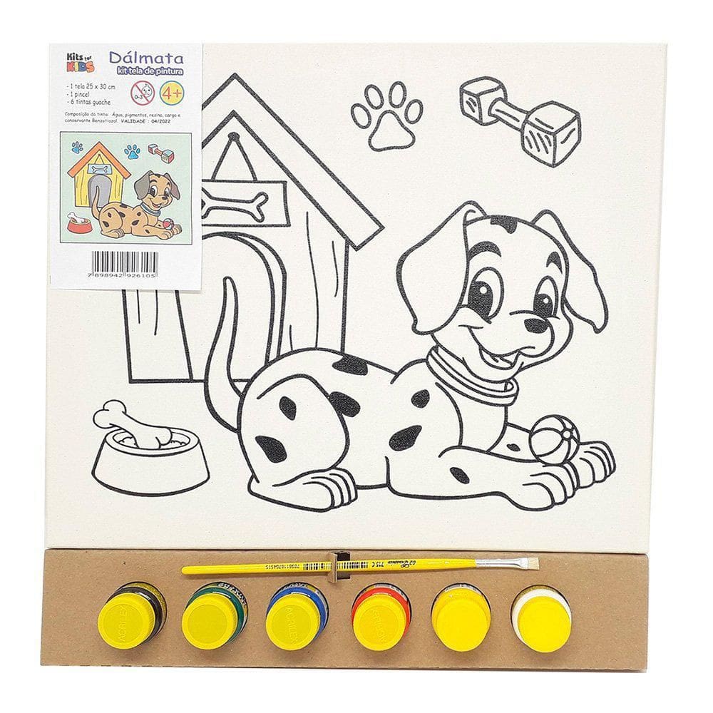 Kit Pintura Tela 25X30Cm Dálmata - Kits For Kids