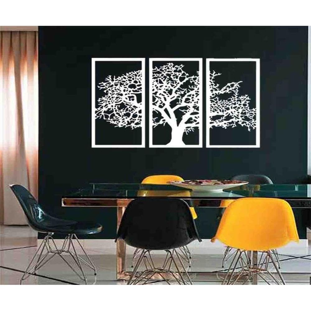 Quadro Decorativo Árvore Da Vida Branca 3Mm Vazado - Mdf