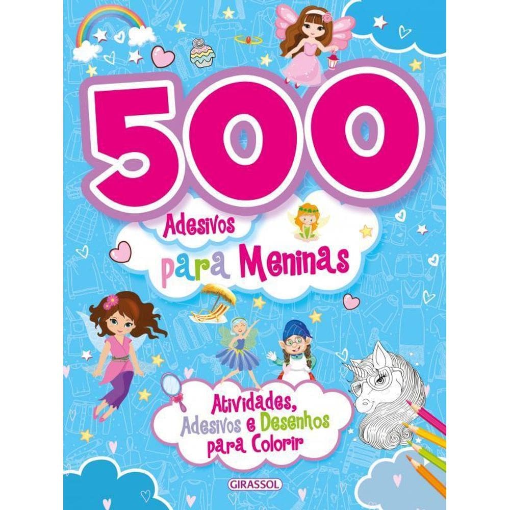 Livro 500 Adesivos Para Meninas Azul