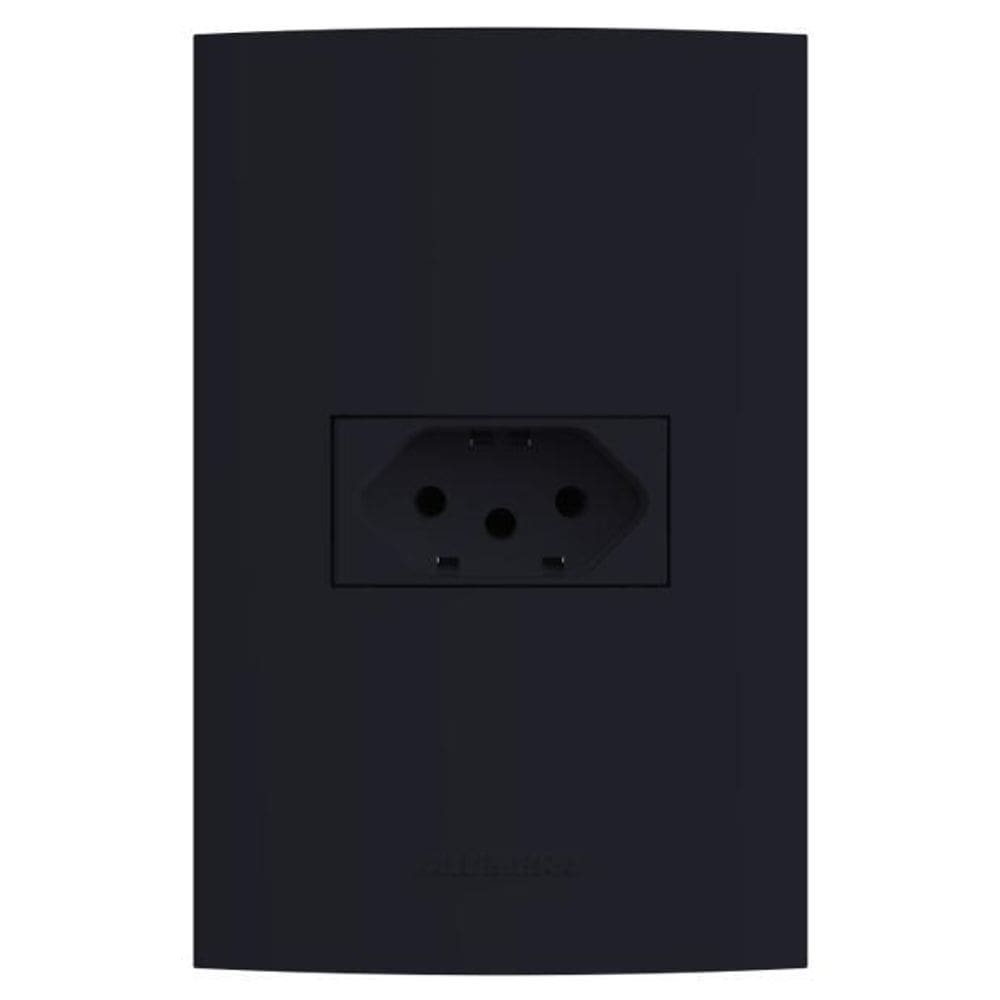 Conjunto Tomada 20A 2P+T 4X2 Preto Fosco 85741 Alumbra