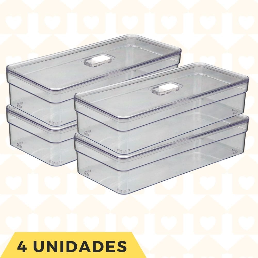 4 Un Organizador Acrilico Transparente Porta Ovos Com Tampa