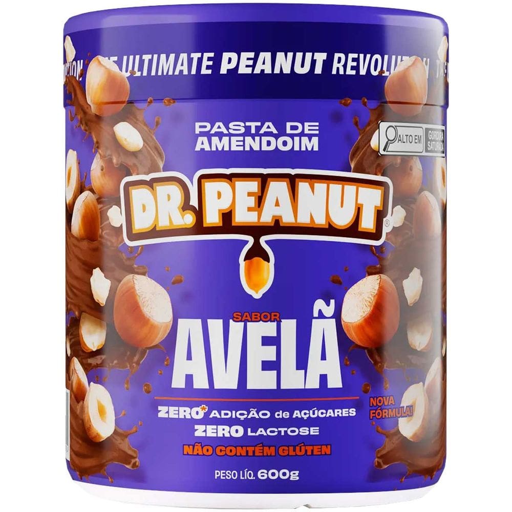 Drpeanut Pasta de Amendoim Sabor Avelã Pote 600g Zero Açúcar