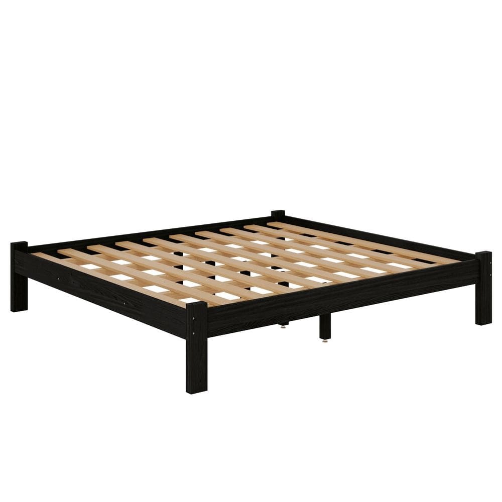 Cama King Size Turca New Em Madeira Maciça Cor Preto