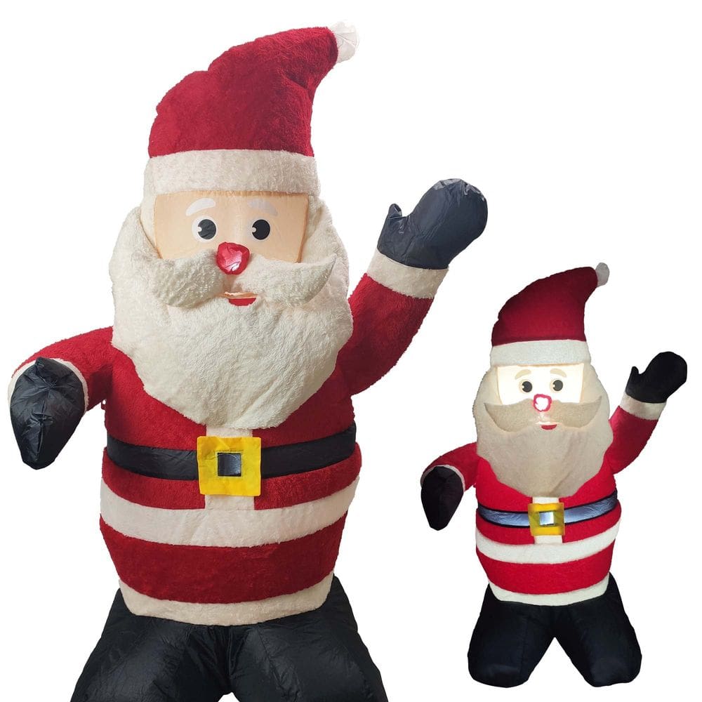 Papai Noel Inflável Veludo Iluminado Enfeite Natal Natalino Grande Inflador Embutido Decoração Loja