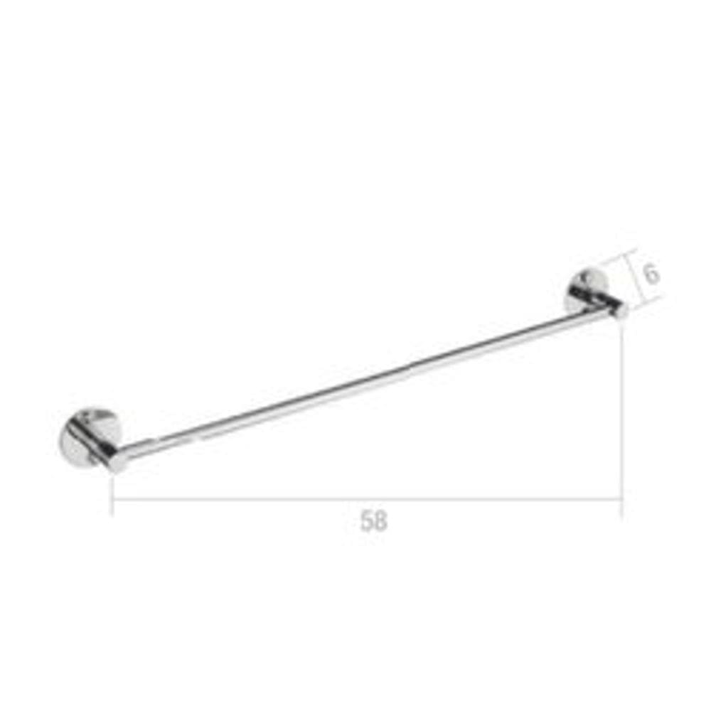 Porta Toalha Banho Barra Inox 60cm