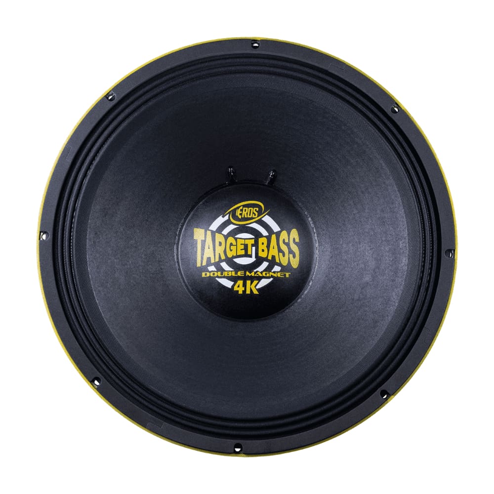 Alto Falante EROS E-18 18\" Target BASS Double Magnet 4K 2000W RMS 4 OHMS - Amarelo
