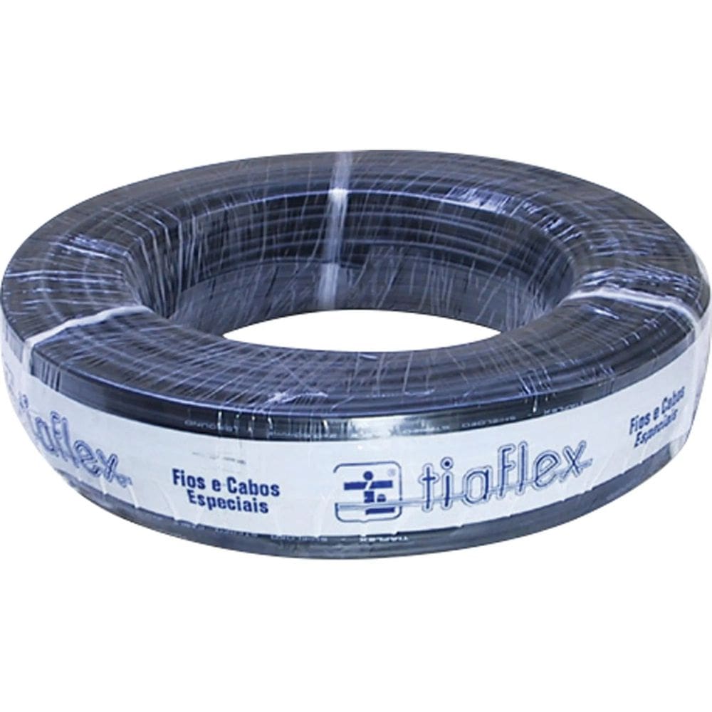 Cabo para Microfone Balanceado AF(T) OFHC 2 X 22AWG Preto Tiaflex - RL / 100