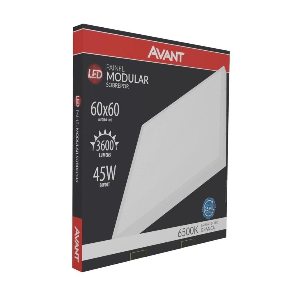 Plafon Painel Led Modular Avant 60X60 Quadrado Sobrepor 45W 6,5K