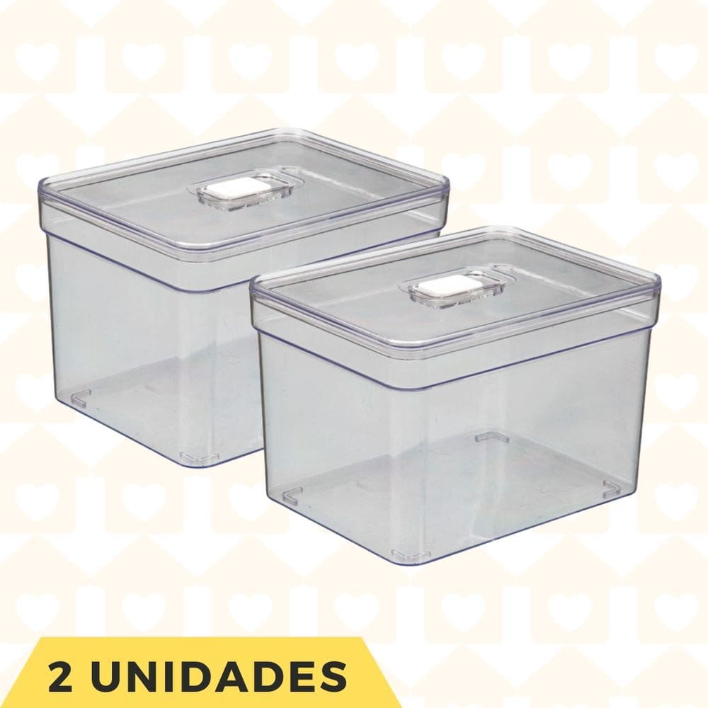 Caixa Organizaodora Transparente Acrilico Quadrado Jogo 2 UN