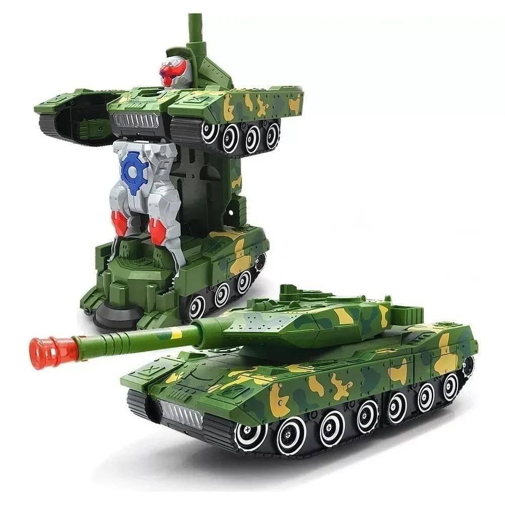 Tanque De Combate Que Se Transforma Em Robô Com Luz E Som