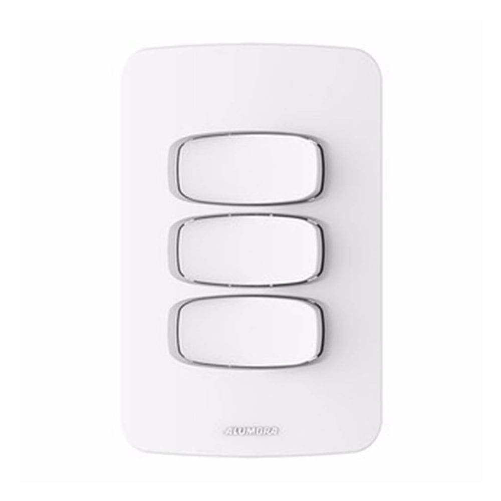 Conjunto Gracia 4X2 3 Interruptor Simples Horizontal Alumbra