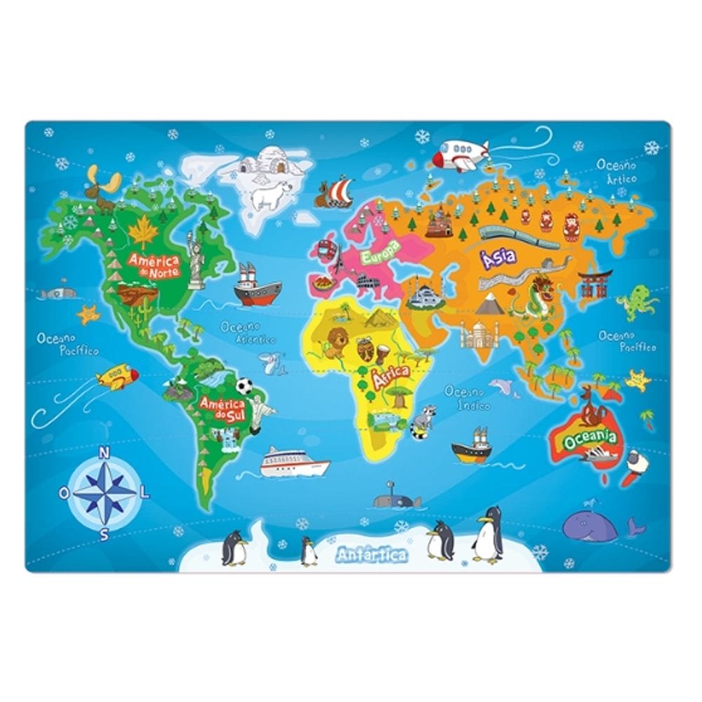 Quebra Cabeça Grandão - Conhecendo O Mundo 120Pcs