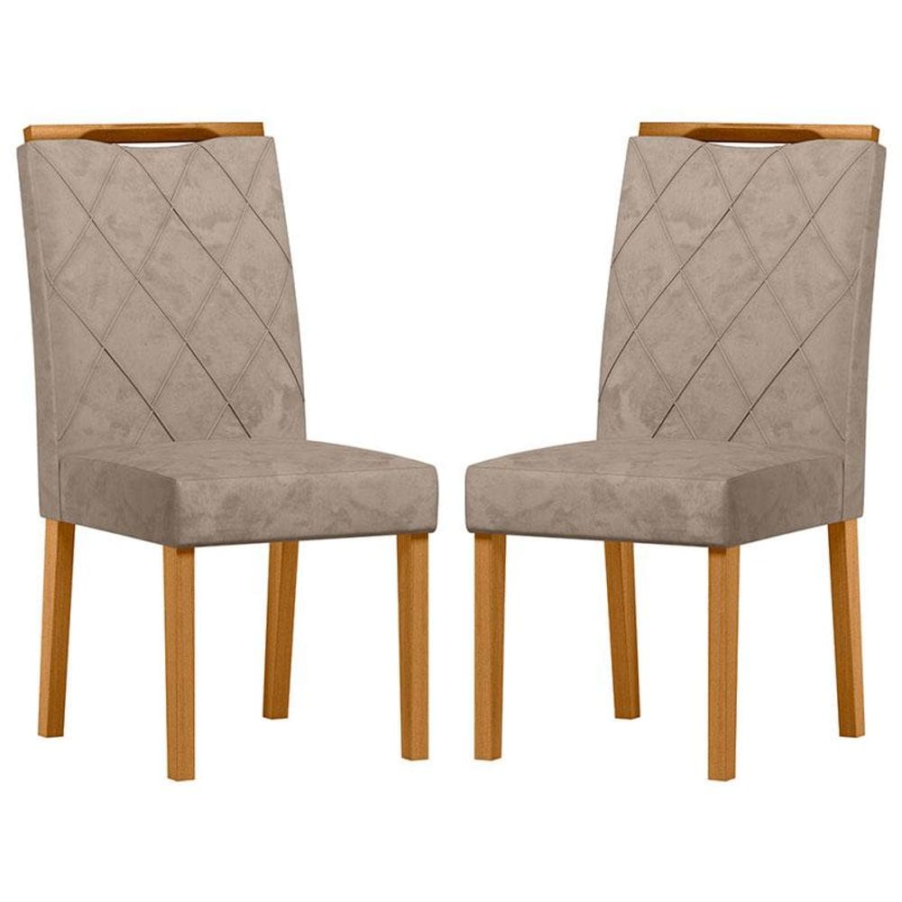 Cadeira para Mesa de jantar Sarah Kit 2 Peças Ype Camurça Marrom – New Ceval