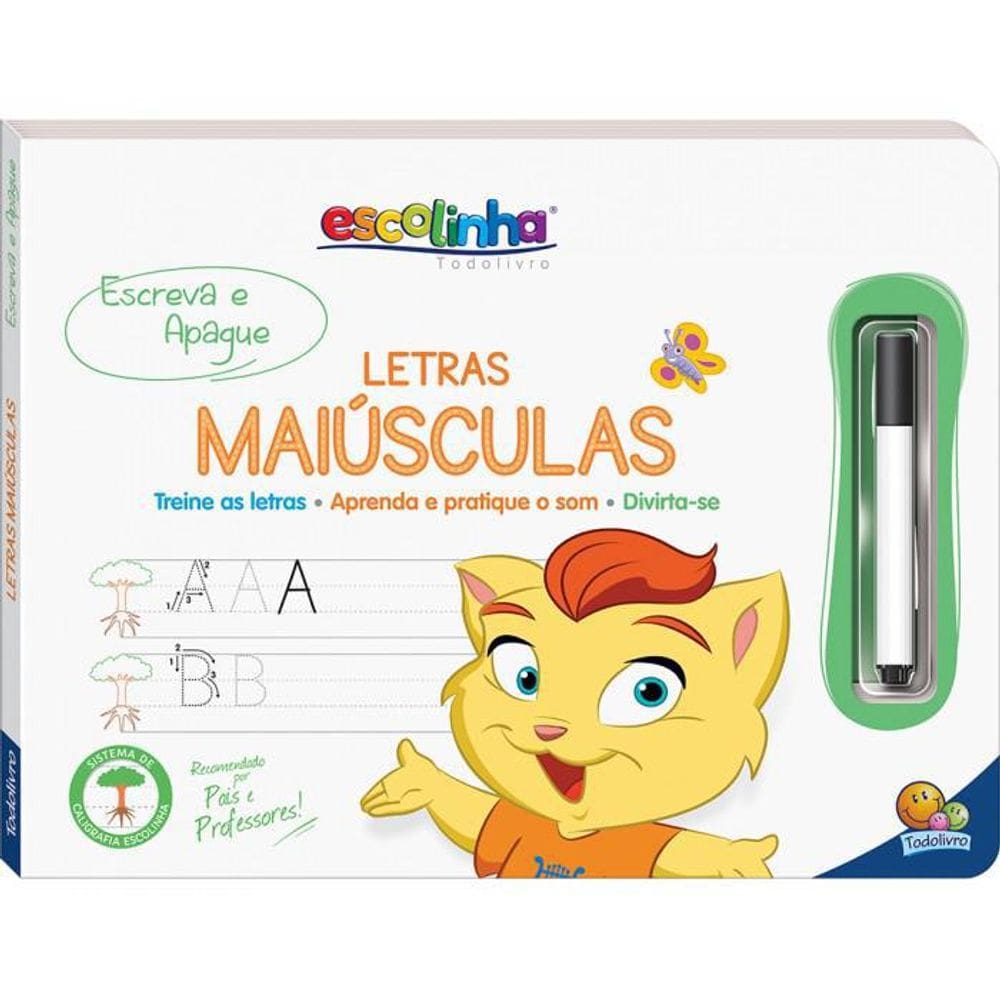Livro Escolinha Escreva E Apague Ii - Letras Maiúsculas