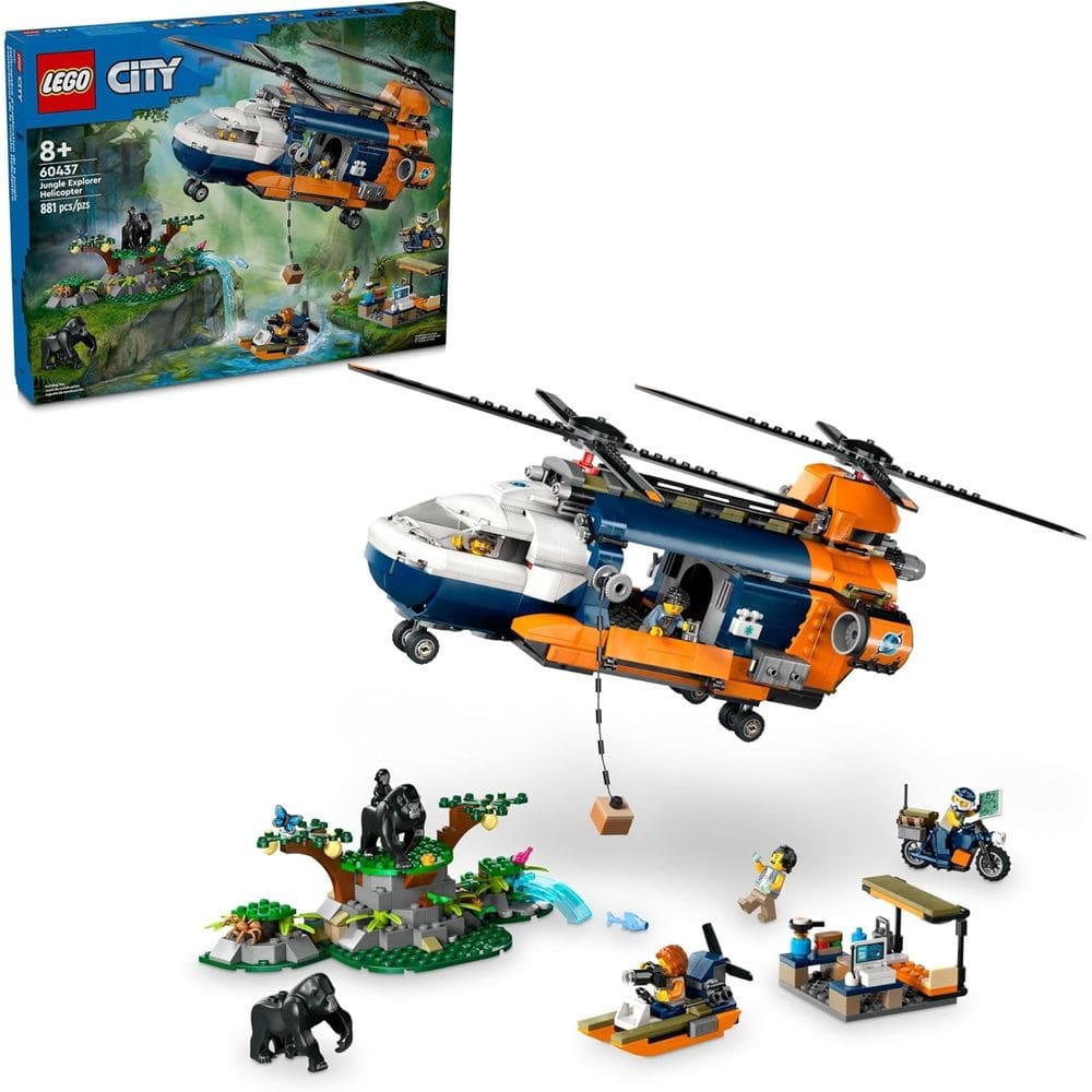 Lego City - Helicoptero Explorador Da Selva No Acampamento Base 60437