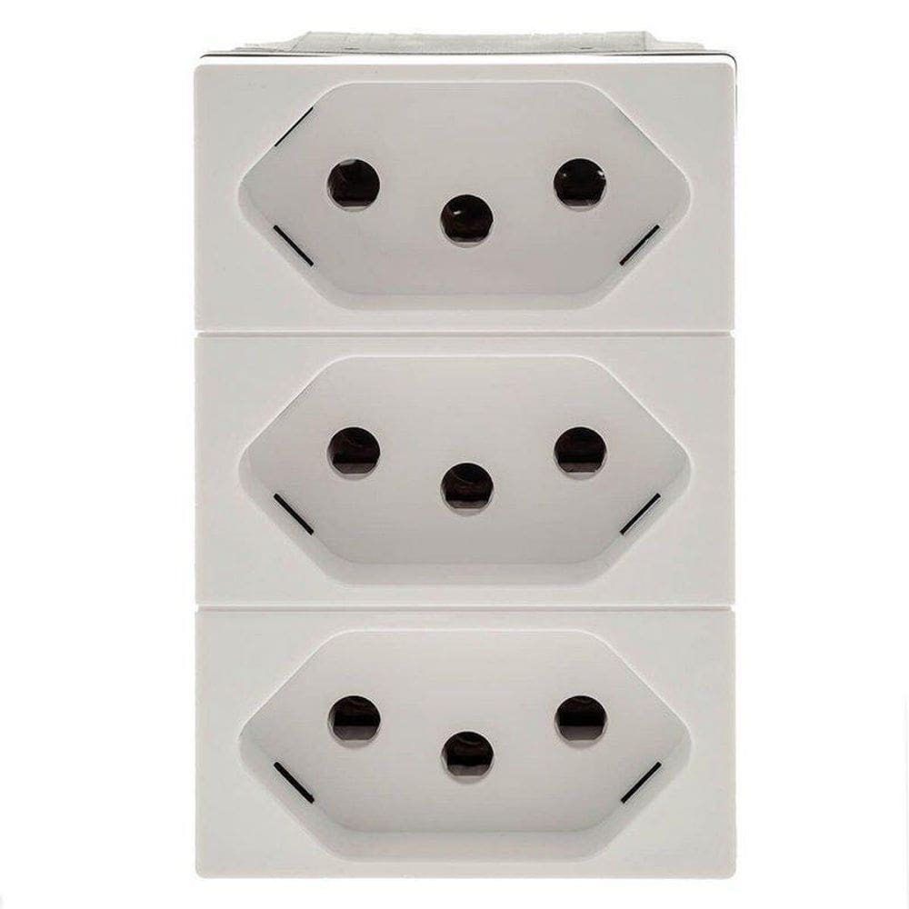 Módulo Tomada Tripla Monobloco Pial Plus+ Legrand 615043Bc