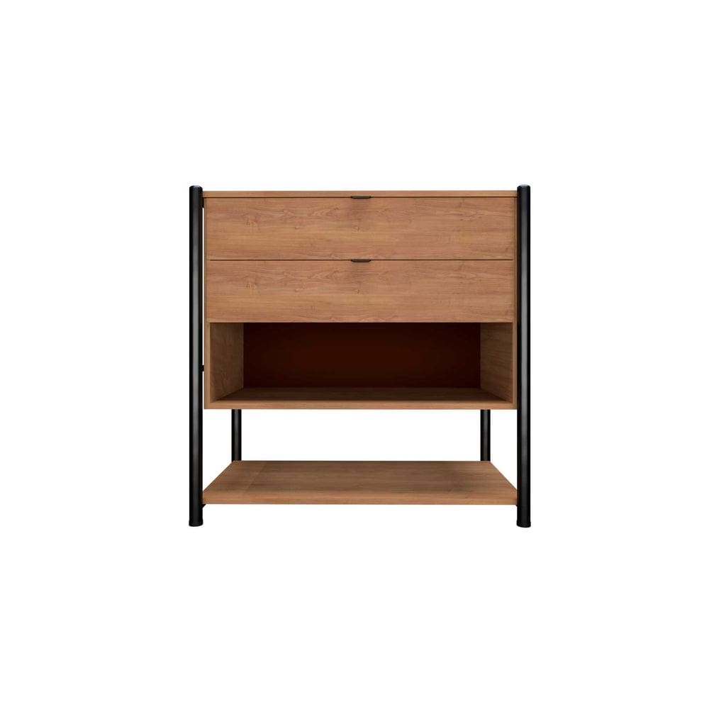 Comoda Decorativa Avila 2 Gavetas Preto Demolição - Montanaris Decor