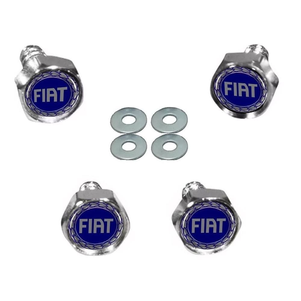 Parafusos De Placa Emblema Azul Fiat Palio Uno Mobi Cronos