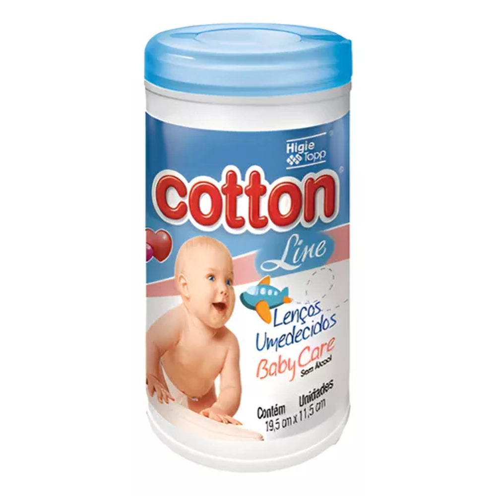 Lenços Umedecidos Baby Care Cotton Line Com 40 Unidades