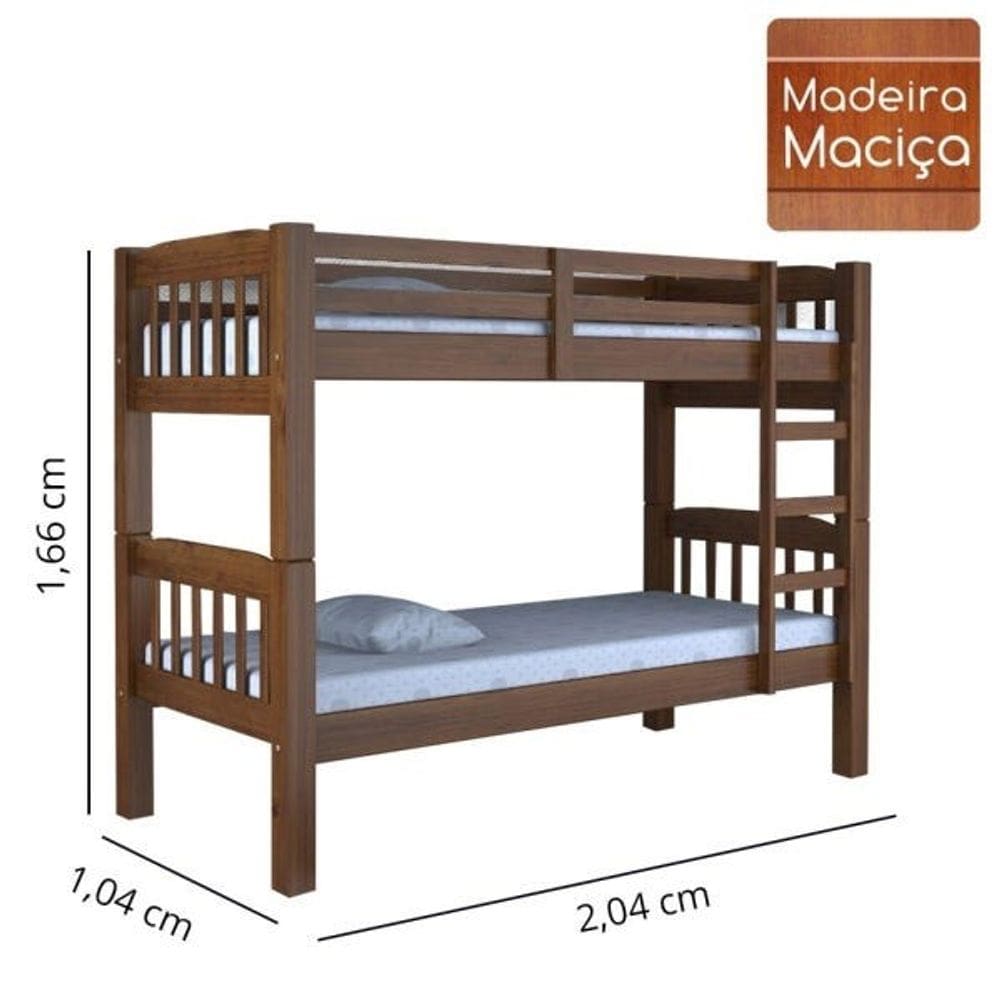 Beliche Italia madeira com 02 colchões (88x188) gazin d20