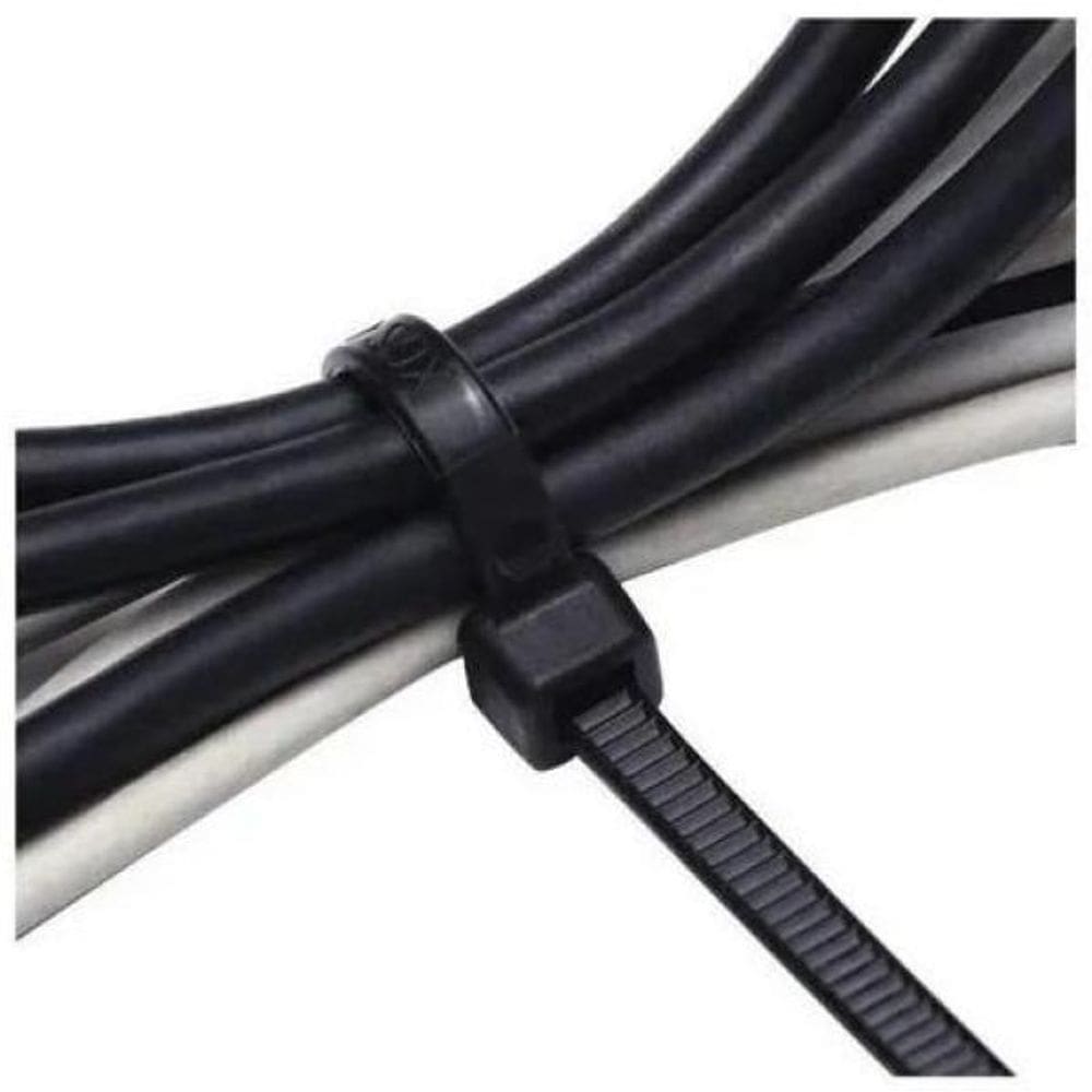 Abraçadeira De Nylon 4,8X500Mm Com 100 Peças Preta - Eda