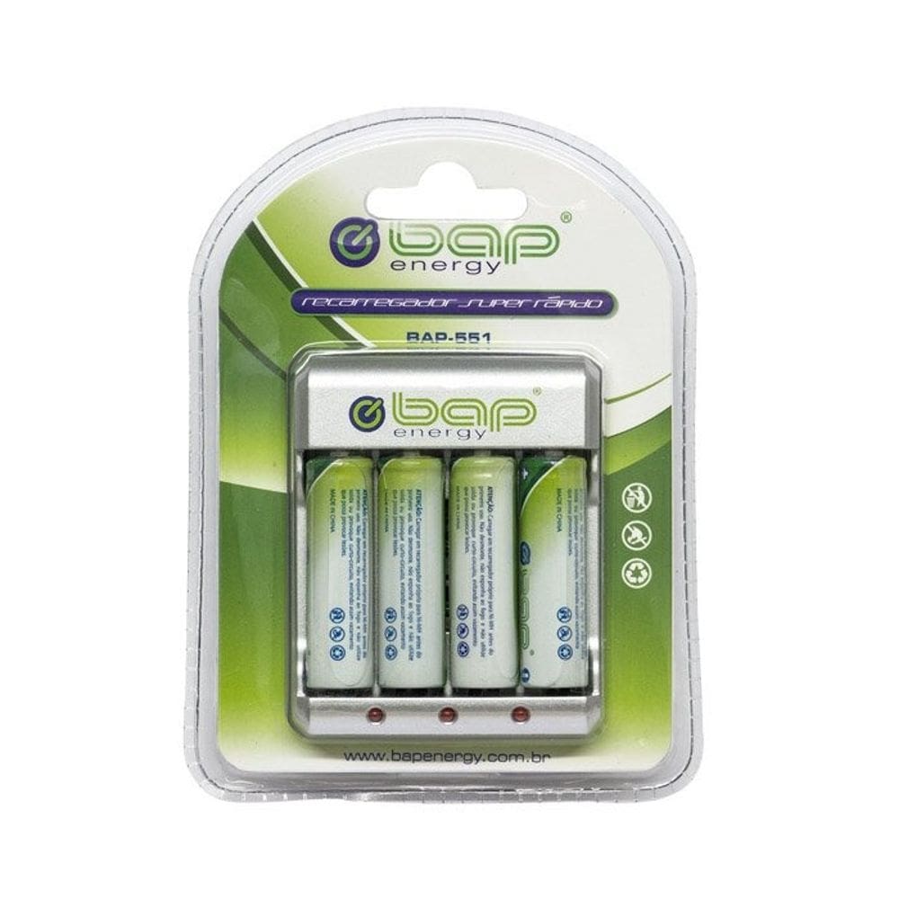 Carregador Pilhas E Baterias Aa Aaa 9V Bap551 4 Pilhas