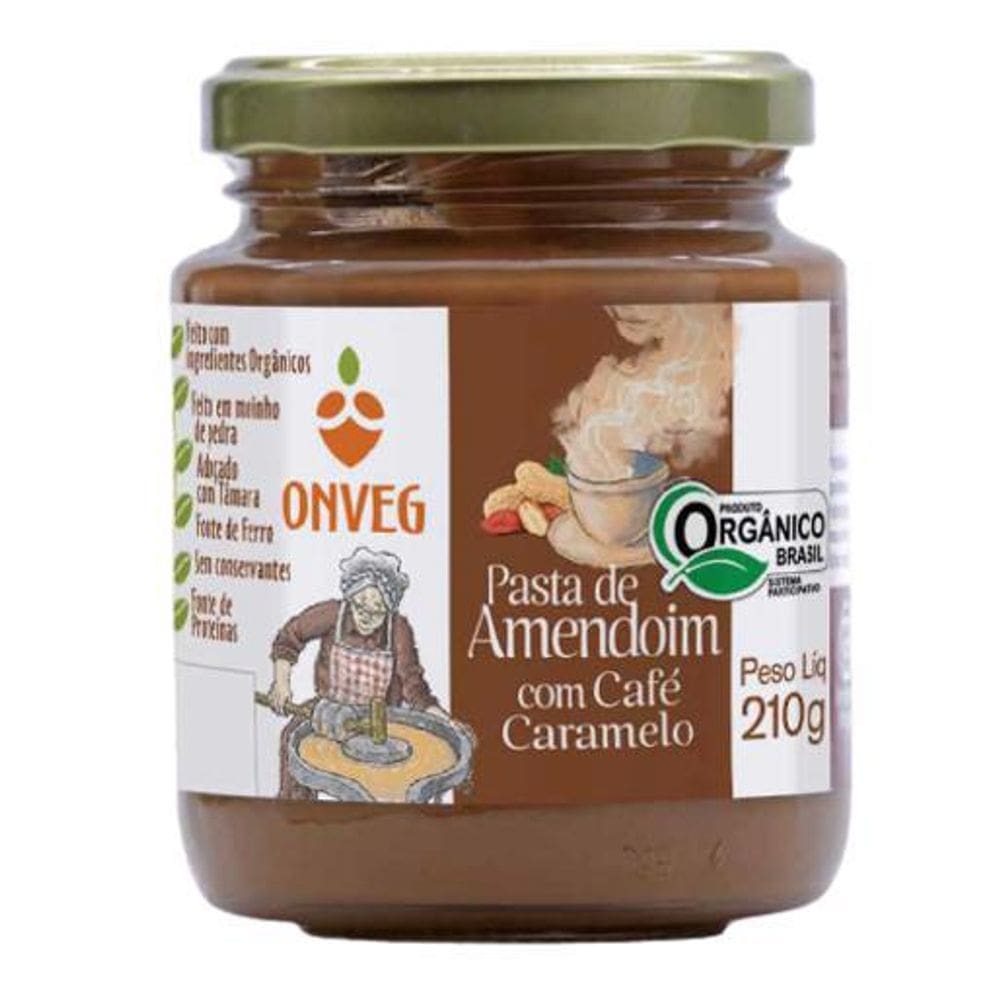Pasta De Amendoim Com Café Caramelo Orgânica Onveg 210G