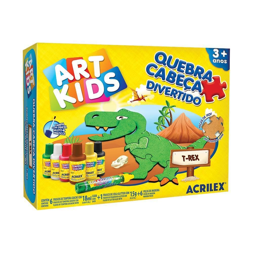 Quebra Cabeça Acrilex Divertido T-Rex