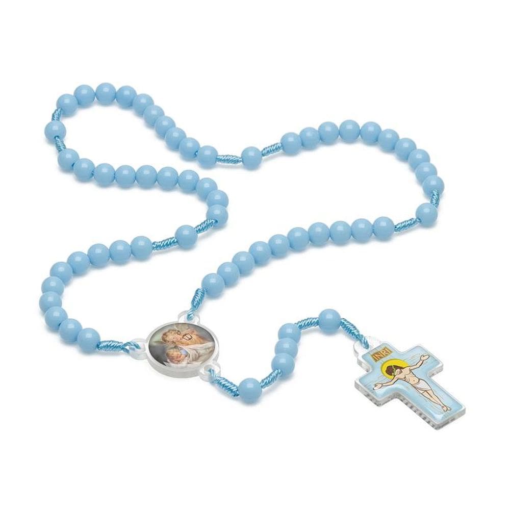 Terço Infantil Anjo da Guarda Azul 8mm