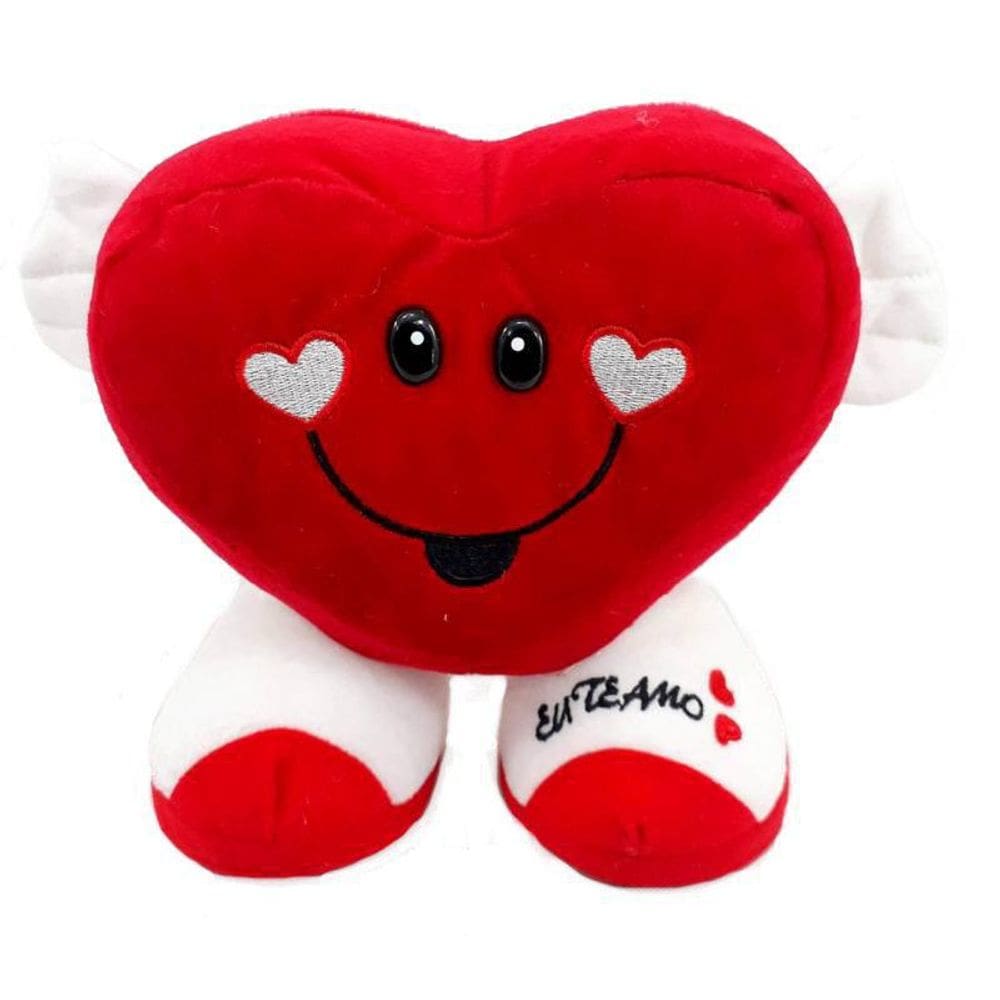 Almofada Pelúcia Coração Eu Te Amo 24X19